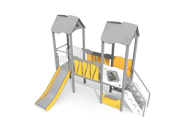 3D rendering af Spielturm - Active doppelter Turm Brücke