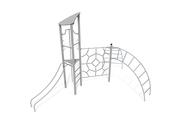 3D rendering af Spielturm - Active einzelner Turm Kletterleitern