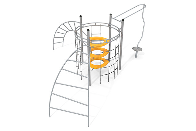 3D rendering af Kletteranlage - Active kreisförmige Anlage mit Karussell