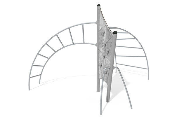3D rendering af Kletteranlage - Active Kletterwand mit Leitern