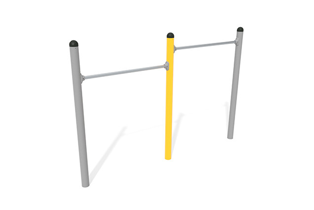 3D rendering af Dschungelspielplätze - Active doppelte Reckstange