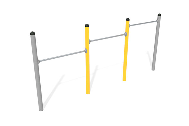 3D rendering af Dschungelspielplätze - Active dreifache Reckstange 1