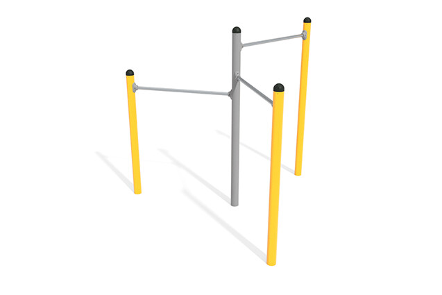 3D rendering af Dschungelspielplätze - Active dreifache Reckstange 2
