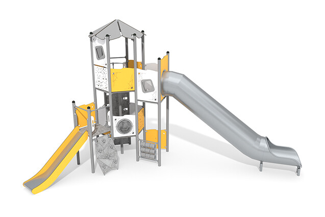 3D rendering af Spielturm - Active großer sechseckiger Turm Rutsche