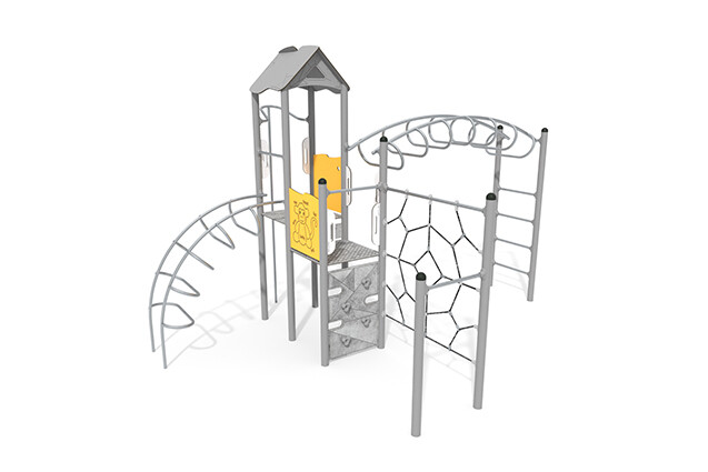 3D rendering af Spielturm - Active doppelter Turm Hangelleiter