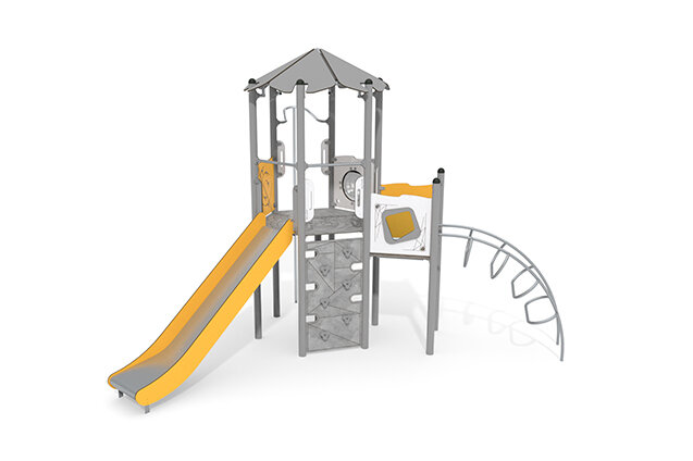 3D rendering af Spielturm - Active sechseckiger Turm Kletterwand