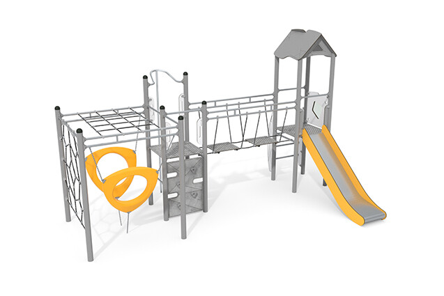 3D rendering af Spielturm - Active doppelter Turm Kletteranlage