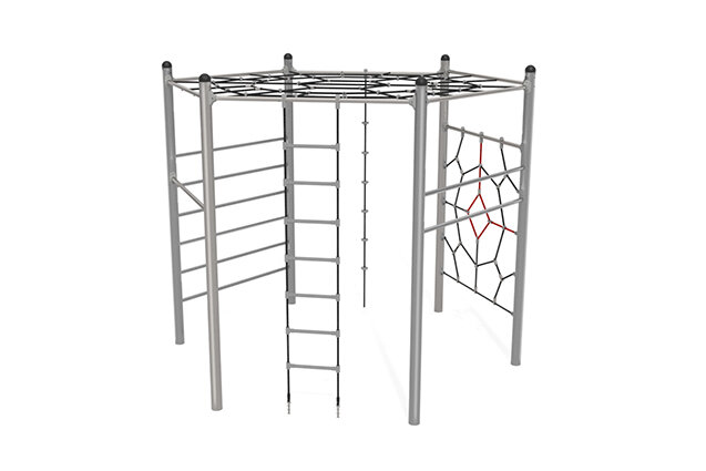 3D rendering af Kletteranlage - Sechskant Edelstahl