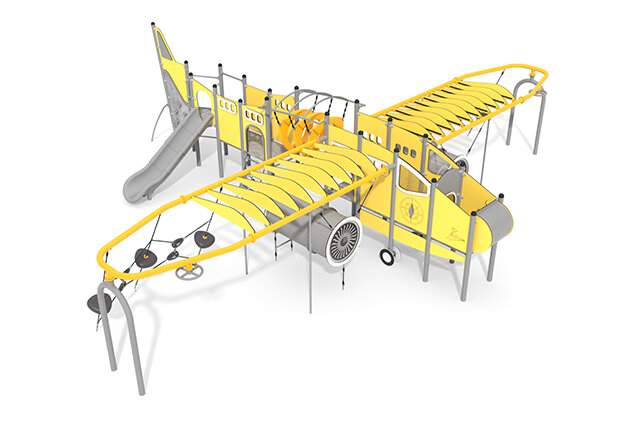 3D rendering af Active Flugzeug mit Rutsche