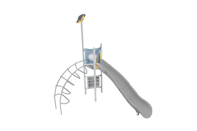 3D rendering af Spielturm - Aquarius INOX kleiner Turm Kletterleiter
