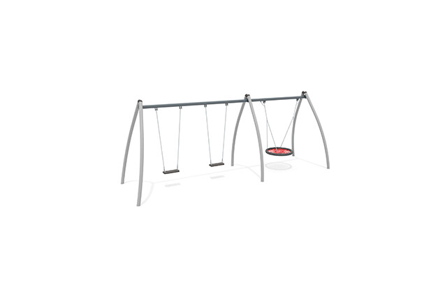 3D rendering af Schaukel - Active 2 Sitze und 1 Vogelnest