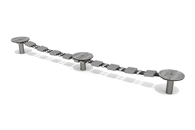 3D rendering af Dschungelspiel - Balancierstrecke / Slackline