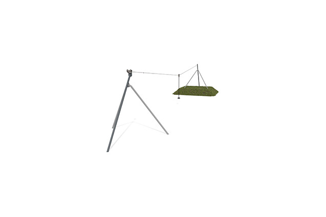 3D rendering af Seilbahn - Einfachstahl 25,1 m Steigung