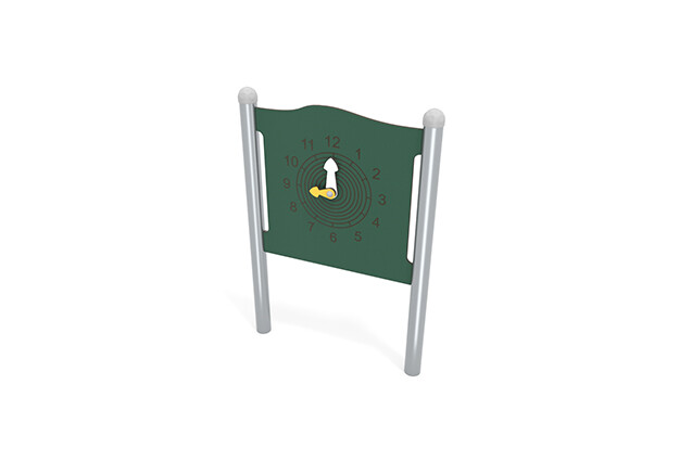 3D rendering af Aktivitätstafel - Uhr mit Zeigern grün