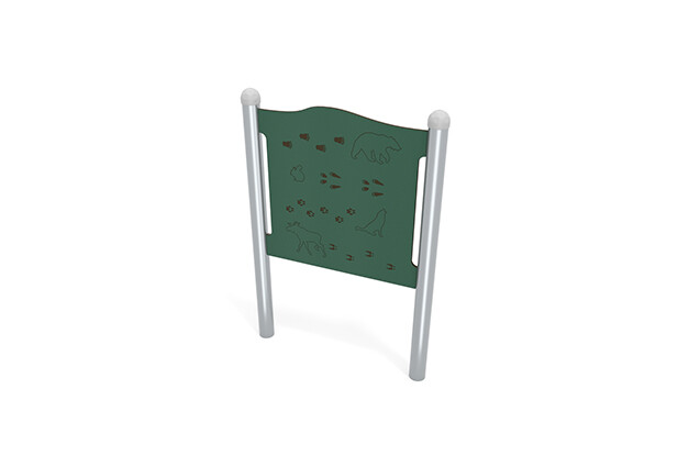 3D rendering af Aktivitätstafel - Tierspuren grün