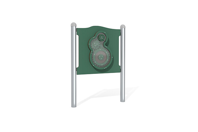 3D rendering af Aktivitätstafel - Zahnräder drehen grün