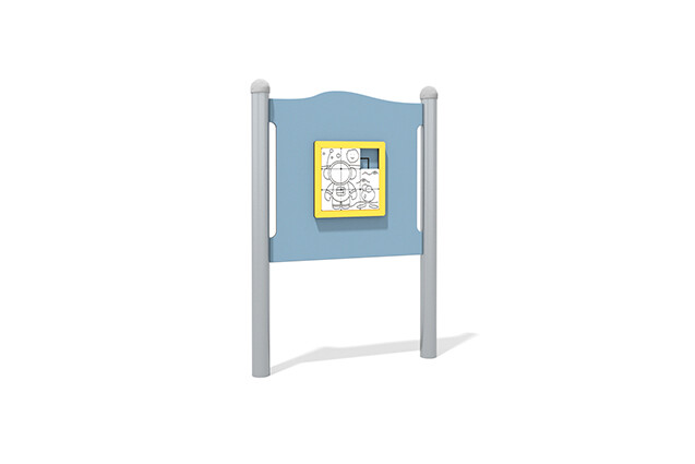 3D rendering af Aktivitätstafel - Schiebepuzzle blau
