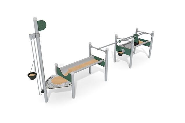 3D rendering af Sandkasten - Mini Sandspielsystem mit Sandaufzug