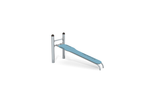 3D rendering af Fitness - Street Workout Inox Trainingsbank schräg blau