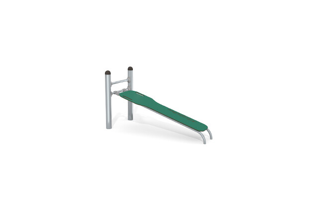3D rendering af Fitness - Street Workout Inox Trainingsbank schräg grün