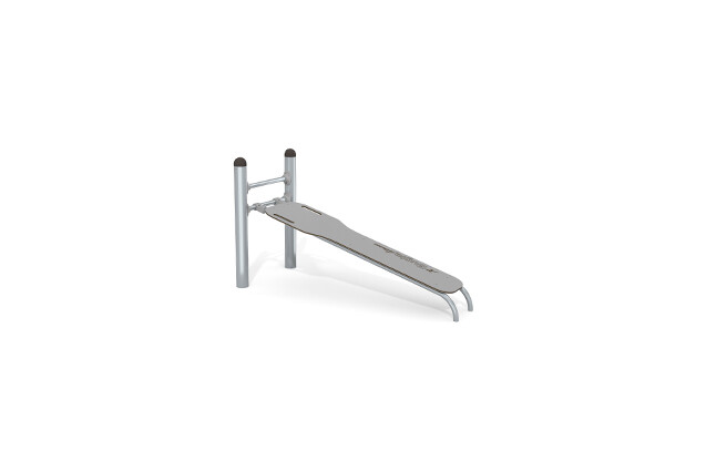 3D rendering af Fitness - Street Workout Inox Trainingsbank  schräg grau