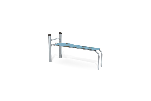 3D rendering af Fitness - Street Workout Inox Trainingsbank gerade blau