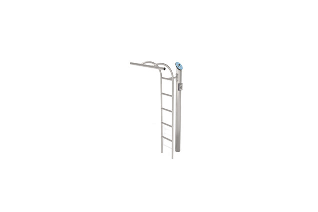 3D rendering af Fitness - Outdoor Inox Klimmzug-Leiter blau