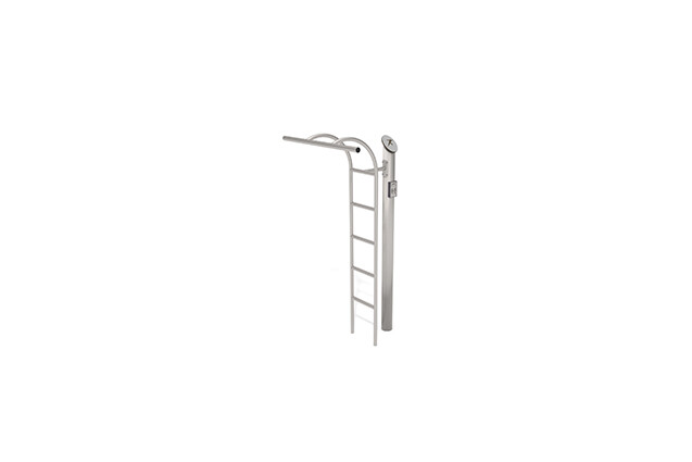 3D rendering af Fitness - Outdoor Inox Klimmzug-Leiter grau