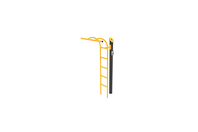 3D rendering af Fitness - Outdoor Klimmzug-Leiter gelb