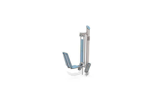 3D rendering af Fitness - Outdoor Inox Beinpresse blau