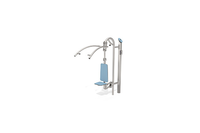3D rendering af Fitness - Outdoor Inox Lat Pulldown blau