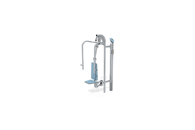 3D rendering af Fitness - Outdoor Inox Brustpresse blau