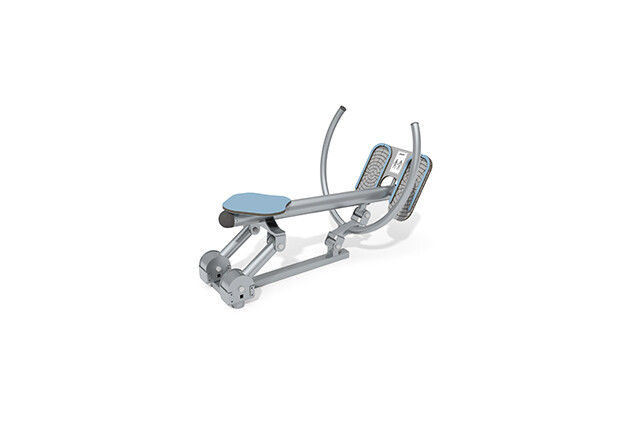 3D rendering af Fitness - Outdoor Inox Rudergerät blau