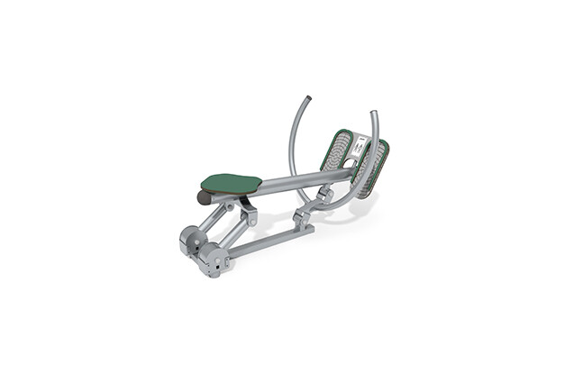 3D rendering af Fitness - Outdoor Inox Rudergerät grün