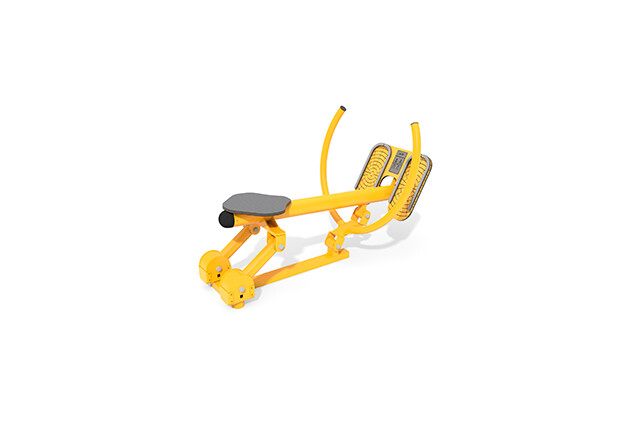 3D rendering af Fitness - Outdoor Rudergerät gelb