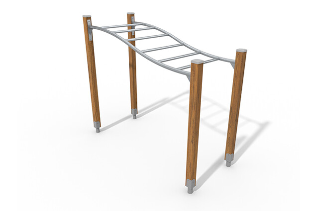 3D rendering af Dschungelspielplätze - ECO gebogenes Hangelgerüst