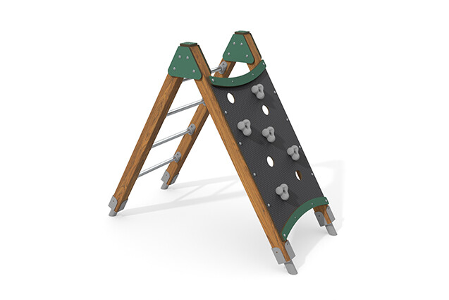 3D rendering af Dschungelspielplätze - ECO Kletterwand grün