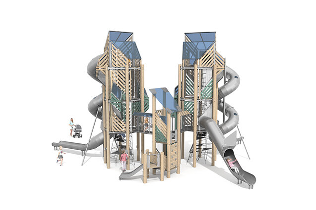 3D rendering af Spielturm - Mega Robinie 4
