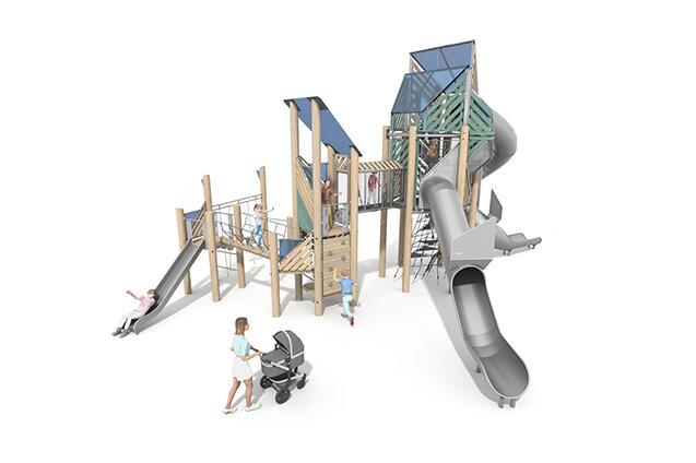 3D rendering af Spielturm - Mega Robinie 5