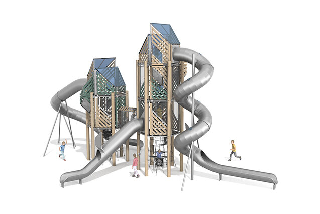 3D rendering af Spielturm - Mega Robinie 6
