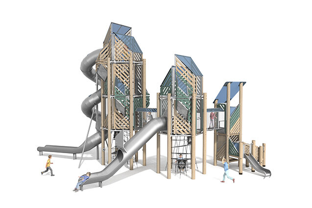 3D rendering af Spielturm - Mega Robinie 7
