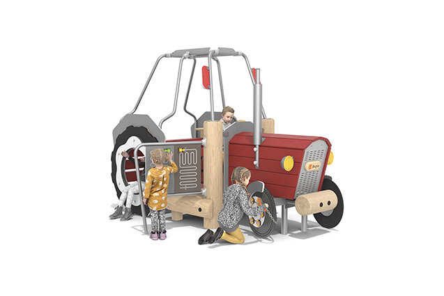 3D rendering af Traktor aus Robinie
