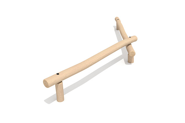 3D rendering af Dschungelspielplätze - Robinia Scandic zwei Balancierbalken