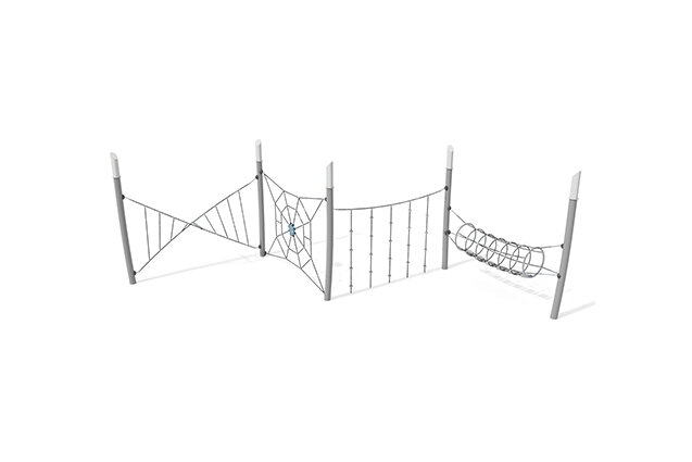3D rendering af Dschungelspielplätze - Acrobat Hindernisparcours 4 grau/schwarz