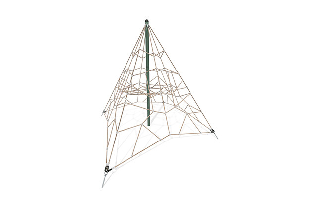 3D rendering af Kletternetz - Acrobat Pyramide 1 grün/beige