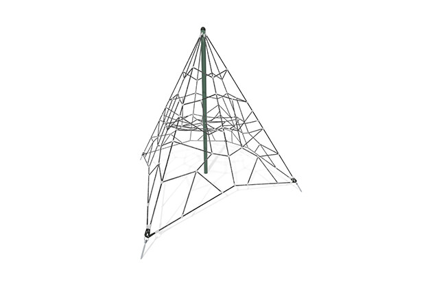 3D rendering af Kletternetz - Acrobat Pyramide 1 grün/schwarz