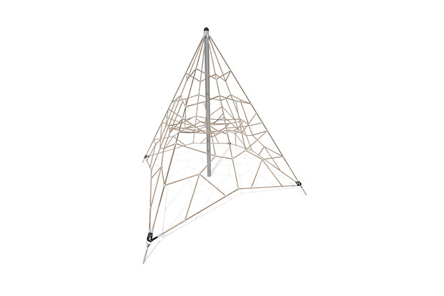 3D rendering af Kletternetz - Acrobat Pyramide 1 grau/beige