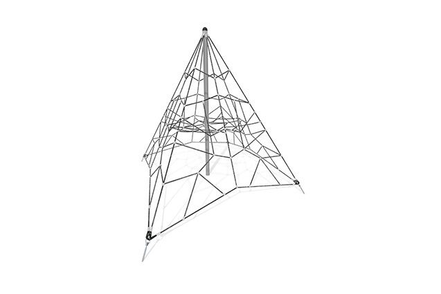 3D rendering af Kletternetz - Acrobat Pyramide 1 grau/schwarz