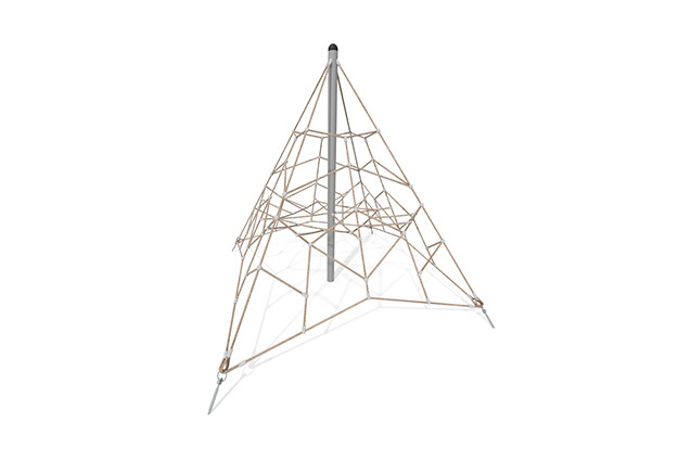 3D rendering af Kletternetz - Acrobat Pyramide 2 grau/beige