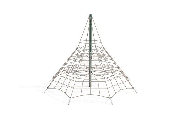3D rendering af Kletternetz - Acrobat Pyramide 3 grün/beige